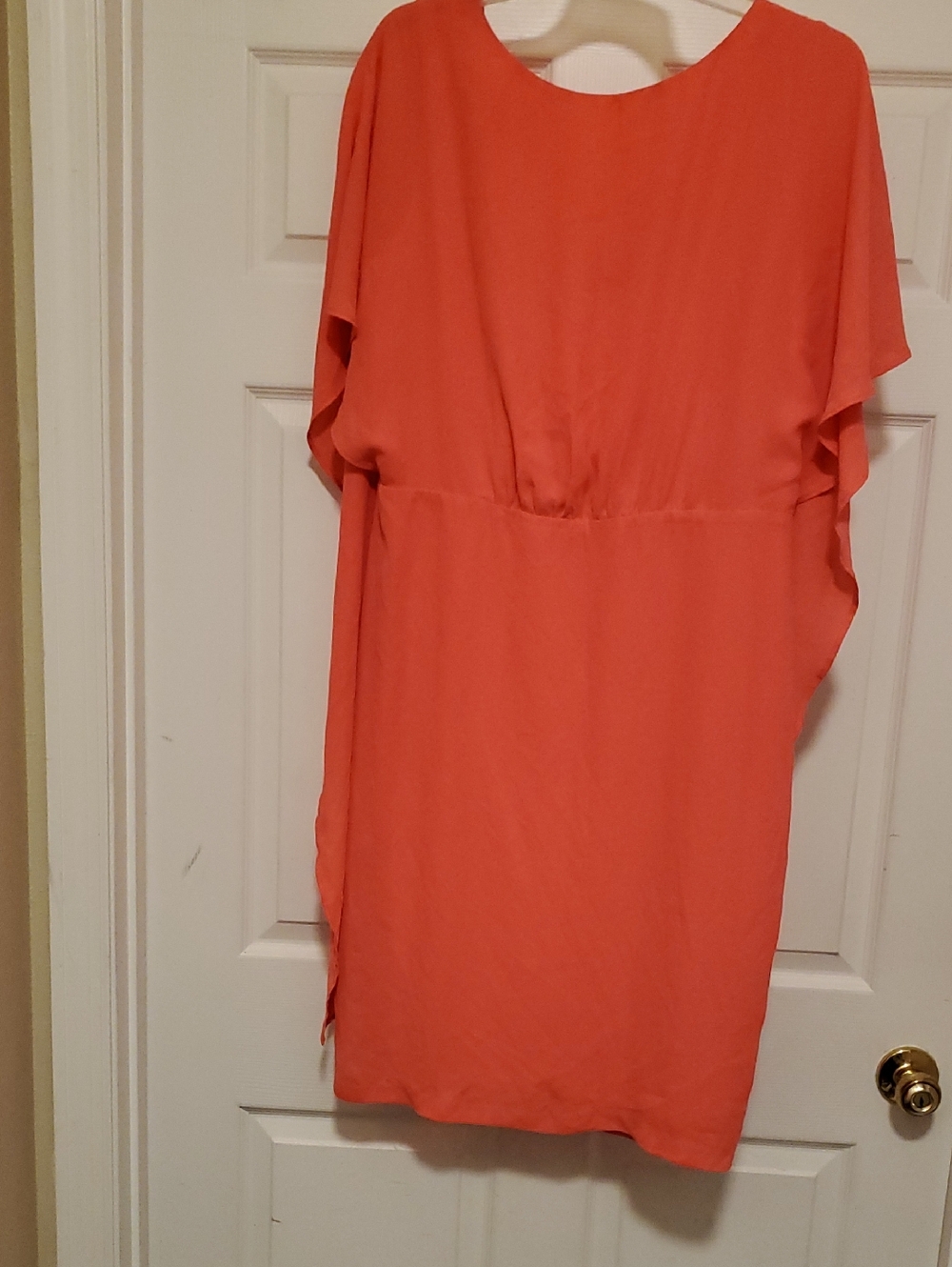 Signature by Sangria Bright Orange Short Sleeve Dress